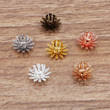 100pcs Copper Flower Bead Cap Filigree Craft Silver for Jewelry Making