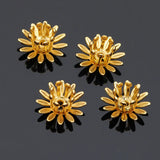 100pcs Copper Flower Bead Cap Filigree Craft Silver for Jewelry Making