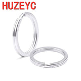100pcs 304 Stainless Steel Key Ring Polished Steel Keyring DIY Jewelry