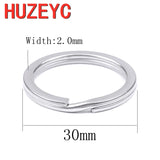 100pcs 304 Stainless Steel Key Ring Polished Steel Keyring DIY Jewelry