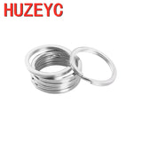 100pcs 304 Stainless Steel Key Ring Polished Steel Keyring DIY Jewelry