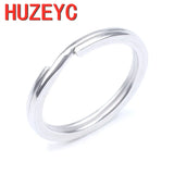 100pcs 304 Stainless Steel Key Ring Polished Steel Keyring DIY Jewelry