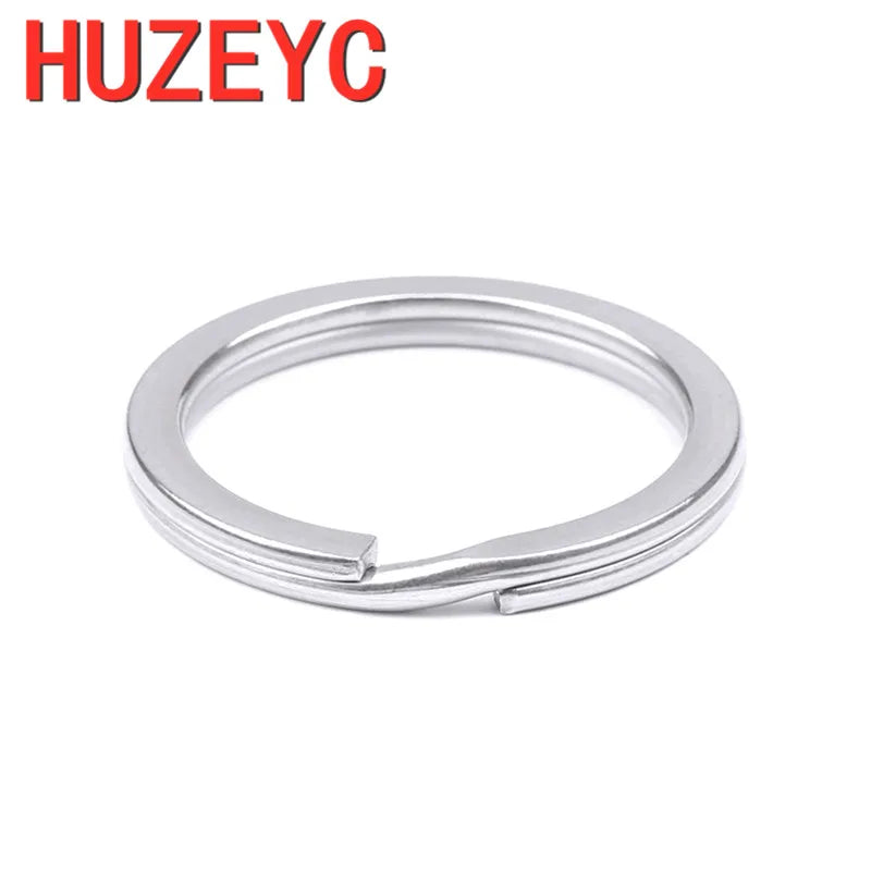 100pcs 304 Stainless Steel Key Ring Polished Steel Keyring DIY Jewelry