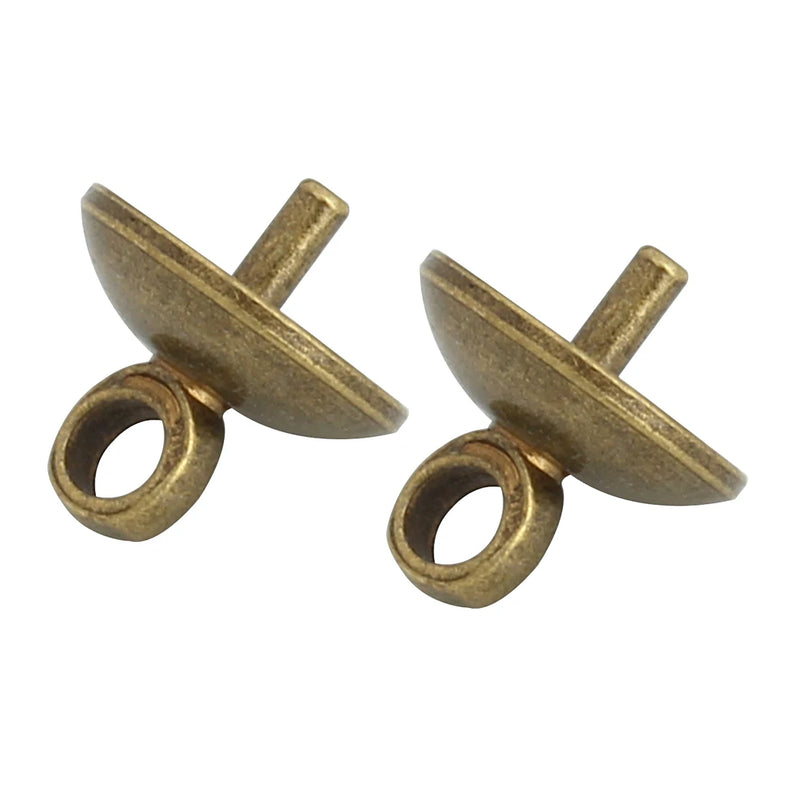 100pcs Copper Glass Cover With Needle Cap for DIY Jewelry Findings