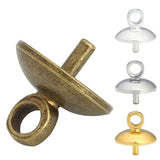 100pcs Copper Glass Cover With Needle Cap for DIY Jewelry Findings