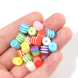 100pcs 8mm Resin Barrel Beads Rainbow for Jewelry Making DIY