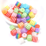 100pcs 8mm Resin Barrel Beads Rainbow for Jewelry Making DIY