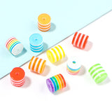 100pcs 8mm Resin Barrel Beads Rainbow for Jewelry Making DIY