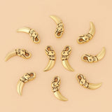 100pcs Antique 3D Elephant Tooth Charms Pendants Beads for Jewelry Making