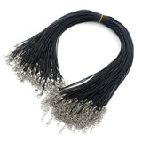 100pcs Bulk 1-2MM Wax Leather Snake Necklaces Cord String Rope Wire Chain