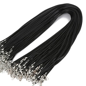 100pcs Bulk 1-2MM Wax Leather Snake Necklaces Cord String Rope Wire Chain