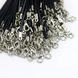 100pcs Bulk 1-2MM Wax Leather Snake Necklaces Cord String Rope Wire Chain
