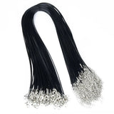100pcs Bulk 1-2MM Wax Leather Snake Necklaces Cord String Rope Wire Chain