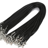 100pcs Bulk 1-2MM Wax Leather Snake Necklaces Cord String Rope Wire Chain