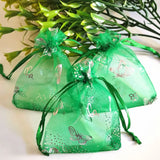 100pcs Butterfly Organza Jewelry Bags Drawstring Pouch Gift Bags Christmas Packa
