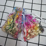 100pcs Coral Organza Gift Bags Drawstring 7x9 to 13x18 cm Christmas Wedding