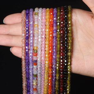 100pcs/Lot CZ Gems Beads Multicolor Loose Faceted Stone DIY Jewelry Making