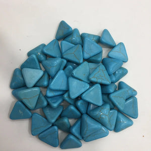 100pcs Flat Back Triangle Charm Beads Natural Stone DIY Jewelry Howlite Half