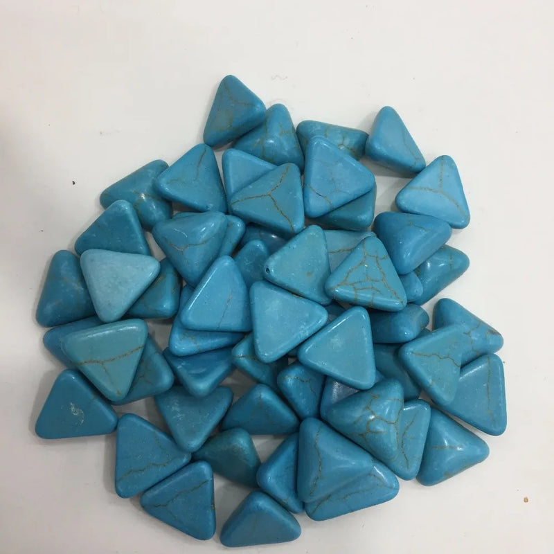 100pcs Flat Back Triangle Charm Beads Natural Stone DIY Jewelry Howlite Half