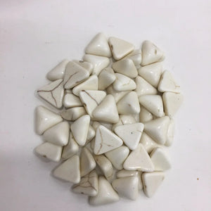 100pcs Flat Back Triangle Charm Beads Natural Stone DIY Jewelry Howlite Half