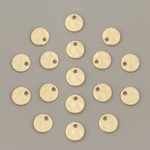 100pcs Hammered Disc Charms Pendants Beads for Jewelry Making 8mm