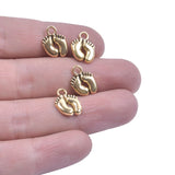 100pcs Golden Baby Foot Charm Pendants DIY Jewelry Making Supplies Alloy