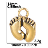 100pcs Golden Baby Foot Charm Pendants DIY Jewelry Making Supplies Alloy