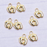100pcs Golden Baby Foot Charm Pendants DIY Jewelry Making Supplies Alloy