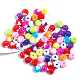 100pcs Love Heart Acrylic Round Beads for Jewelry Making DIY Bracelet Necklace