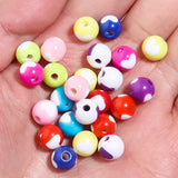 100pcs Love Heart Acrylic Round Beads for Jewelry Making DIY Bracelet Necklace