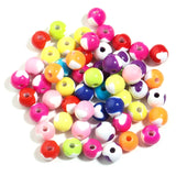 100pcs Love Heart Acrylic Round Beads for Jewelry Making DIY Bracelet Necklace