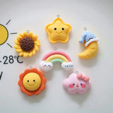 100pcs Resin Flatback Stars Clouds Rainbows Charms Pendant DIY Jewelry