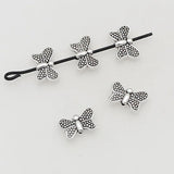 100pcs Pretty Dots Wing Butterfly Metal Beads Antique Silver