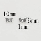 100pcs Pretty Dots Wing Butterfly Metal Beads Antique Silver