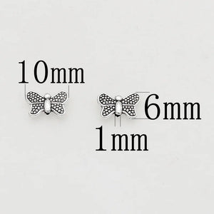 100pcs Pretty Dots Wing Butterfly Metal Beads Antique Silver