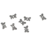 100pcs Pretty Dots Wing Butterfly Metal Beads Antique Silver