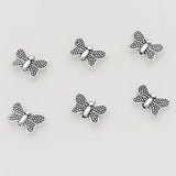 100pcs Pretty Dots Wing Butterfly Metal Beads Antique Silver
