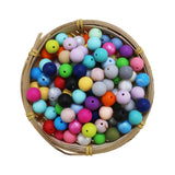 100pcs Silicone Beads 12mm Teething Necklace Baby Teether Toy BPA Charms Nursing