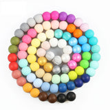 100pcs Silicone Beads 12mm Teething Necklace Baby Teether Toy BPA Charms Nursing