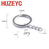 100pcs Stainless Steel Blank Keyring Split Ring Keyfob Key Holder Rings