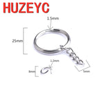 100pcs Stainless Steel Blank Keyring Split Ring Keyfob Key Holder Rings