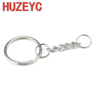 100pcs Stainless Steel Blank Keyring Split Ring Keyfob Key Holder Rings