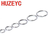 100pcs Stainless Steel Blank Keyring Split Ring Keyfob Key Holder Rings