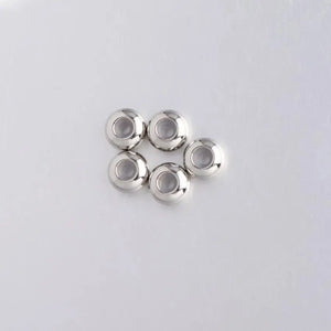 100pcs Stainless Steel 8mm Spacer Beads with Rubber Core Stopper
