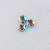 100pcs Stainless Steel 8mm Spacer Beads with Rubber Core Stopper