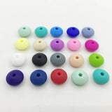 100pcs Silicone Lentil Beads 12mm Baby Toy Teether Necklace Bead Jewelry