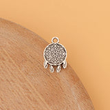 100pcs Tibetan Silver Dream Catcher Charms Pendants 2 Sided DIY Jewelry Making