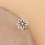 100pcs Tibetan Silver Flower Charms Pendants Beads for Jewelry Making