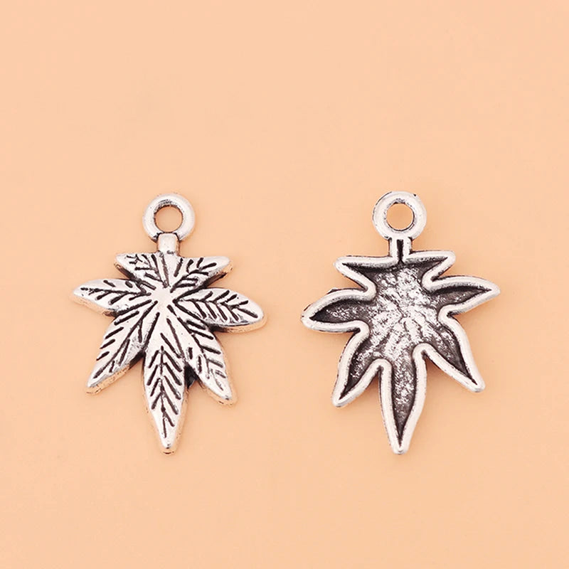 100pcs Maple Leaf Charms Pendants Beads for DIY Jewelry Making