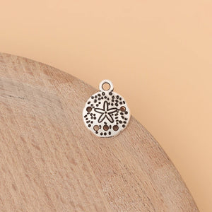 100pcs Tibetan Silver Starfish Sand Dollar Charms for Bracelet DIY